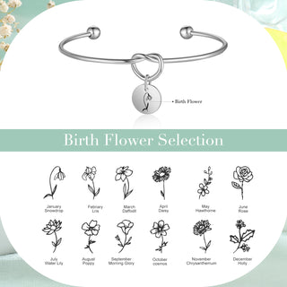 Custom Birthflower Bnagle Bracelet