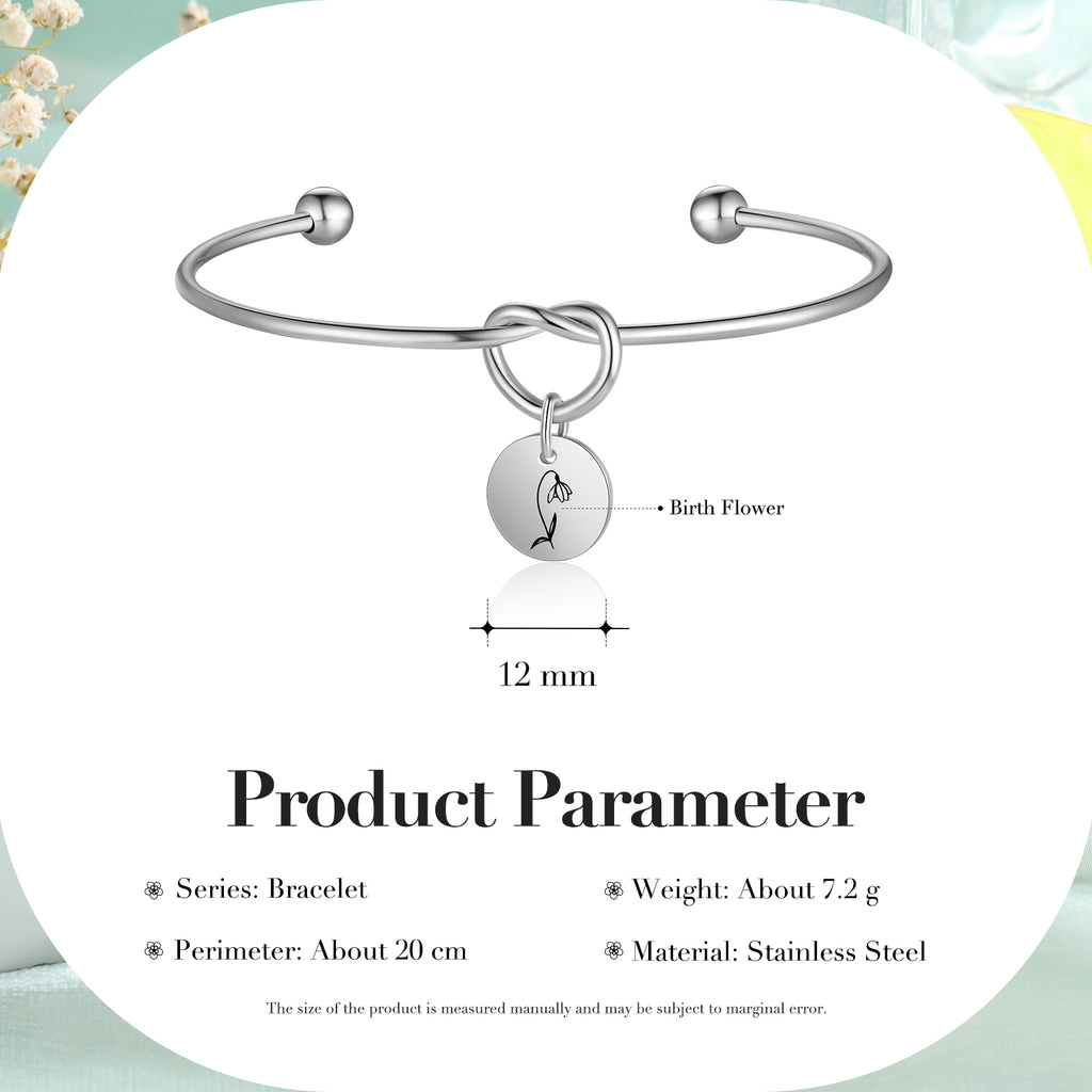 Custom Birthflower Bnagle Bracelet