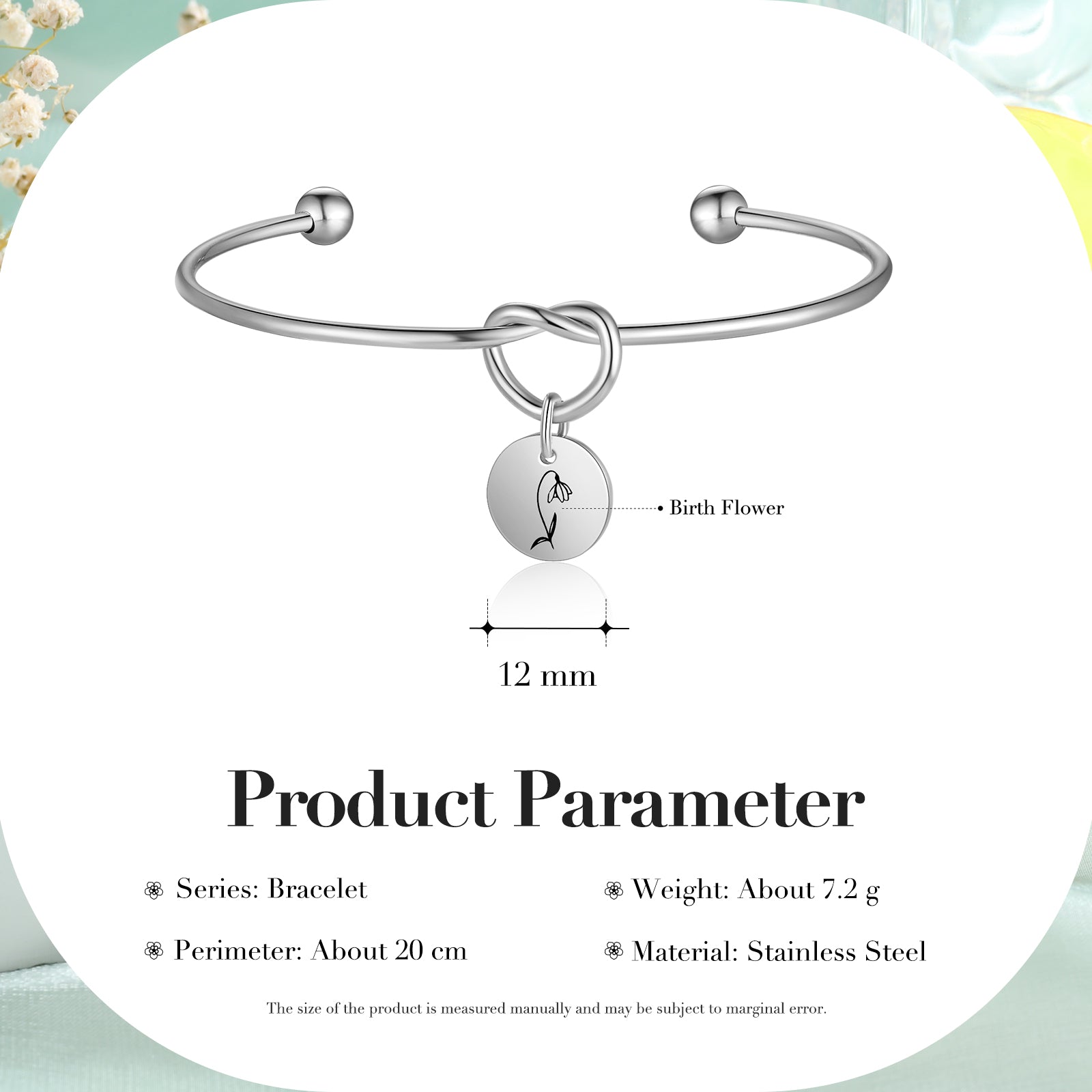 Custom Birthflower Bnagle Bracelet