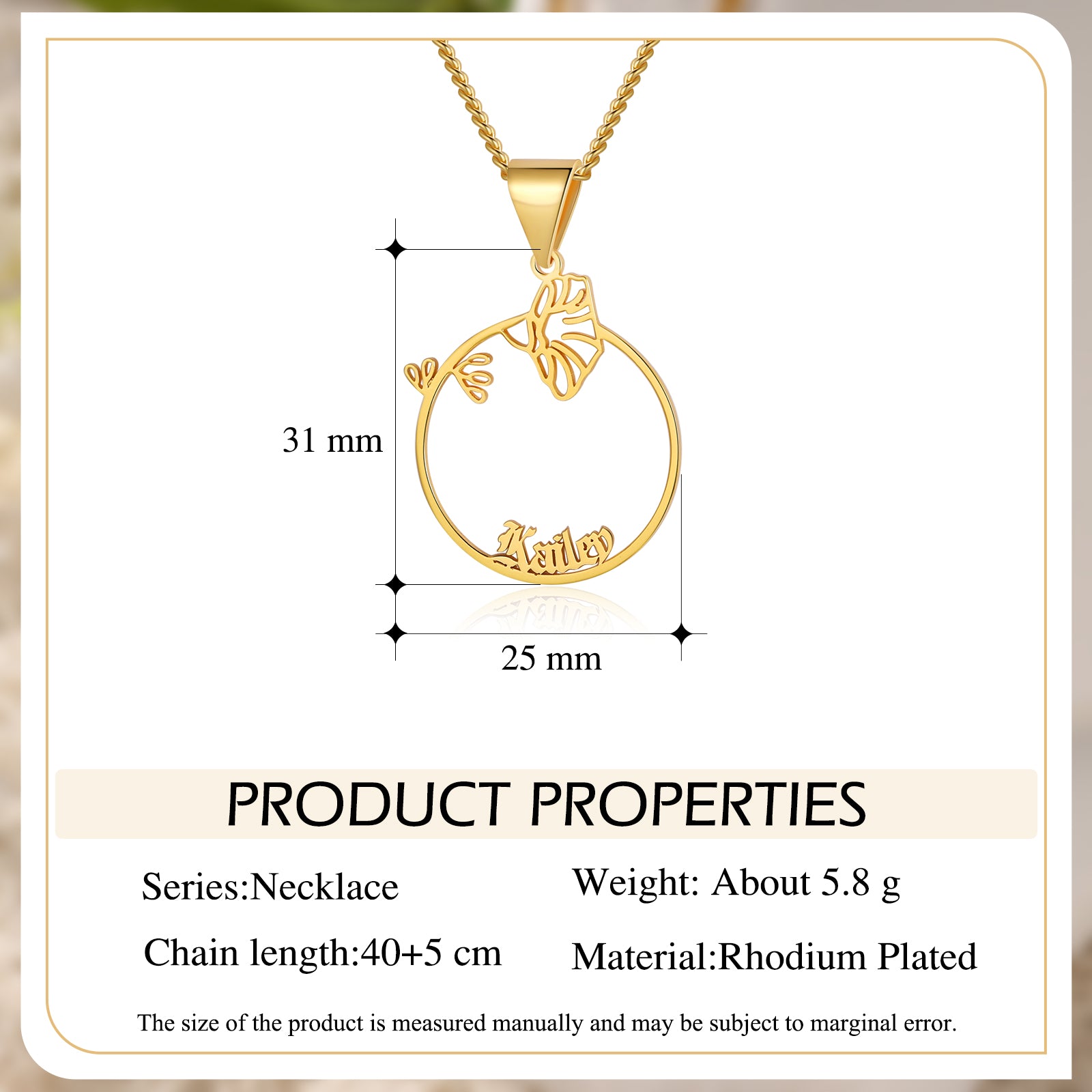 Persoanlized Birthflower Necklace
