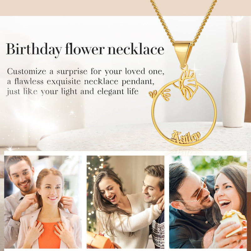 Persoanlized Birthflower Necklace