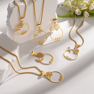 Persoanlized Birthflower Necklace