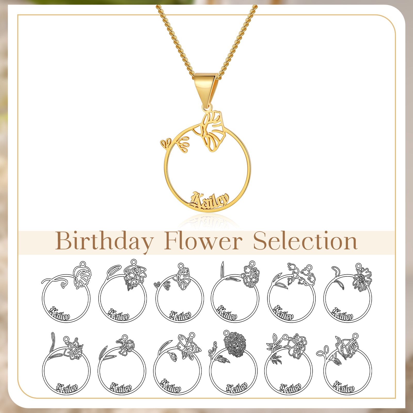 Persoanlized Birthflower Necklace