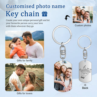 Custom Stainelss Steel Photo Keychain