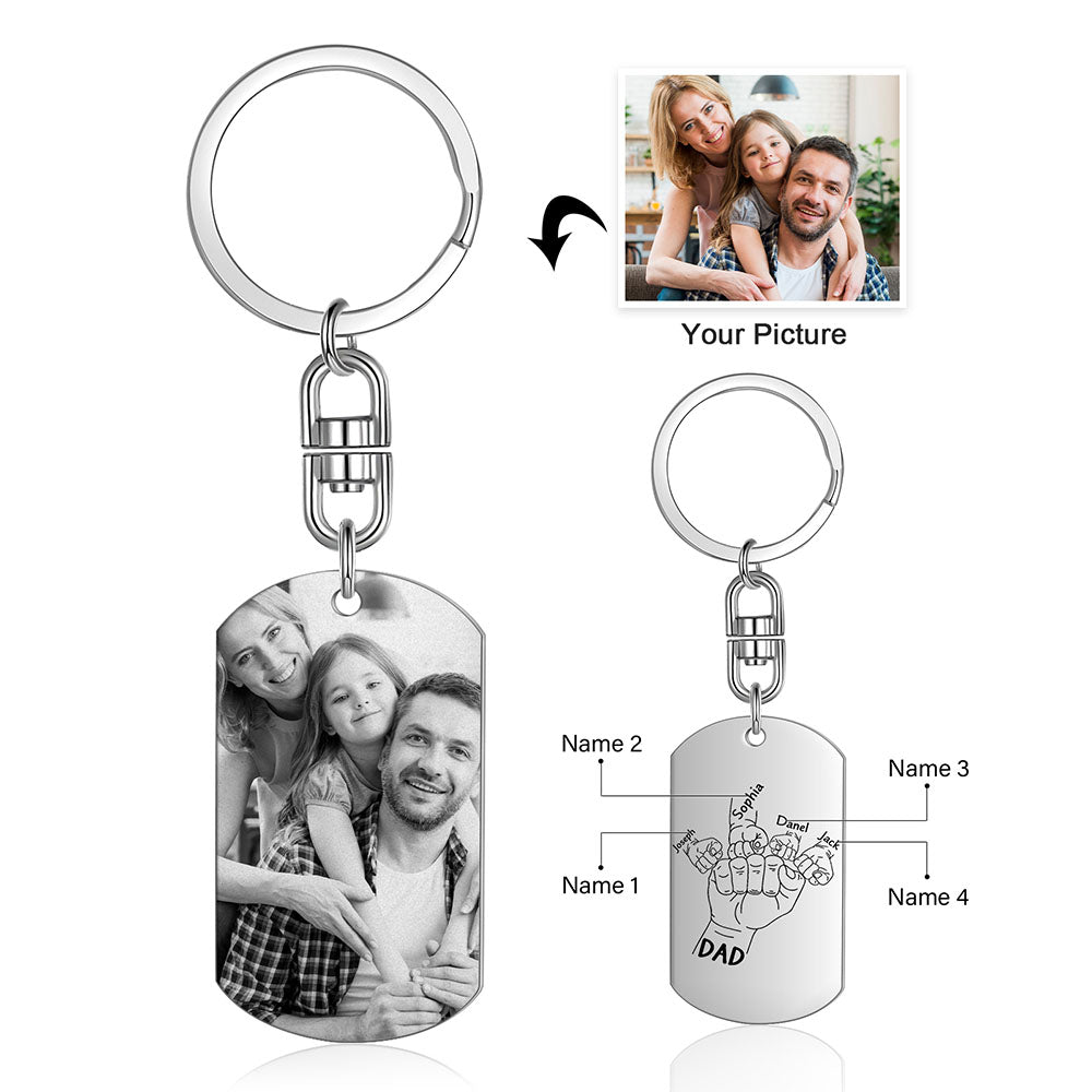 Custom Stainelss Steel Photo Keychain