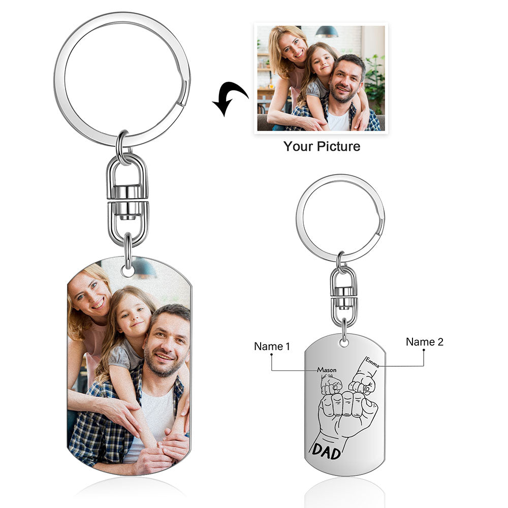 Custom Stainelss Steel Photo Keychain