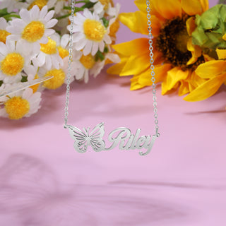 Custom Butterfly Name Necklace