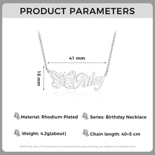 Custom Butterfly Name Necklace