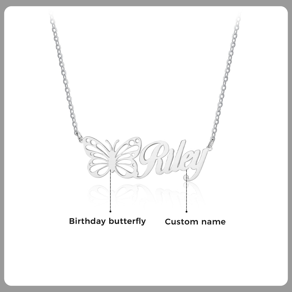 Custom Butterfly Name Necklace