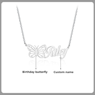 Custom Butterfly Name Necklace