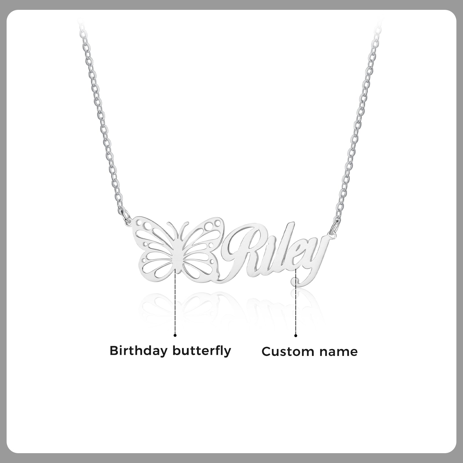 Custom Butterfly Name Necklace