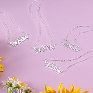 Custom Butterfly Name Necklace