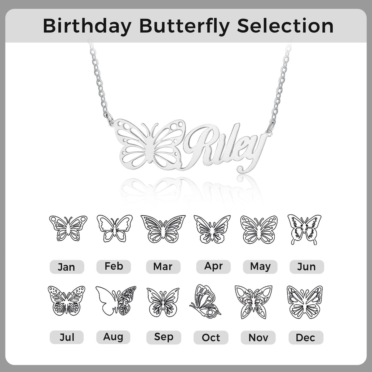 Custom Butterfly Name Necklace