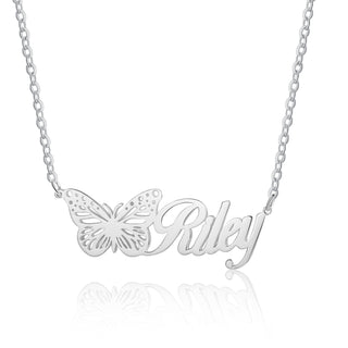 Custom Butterfly Name Necklace