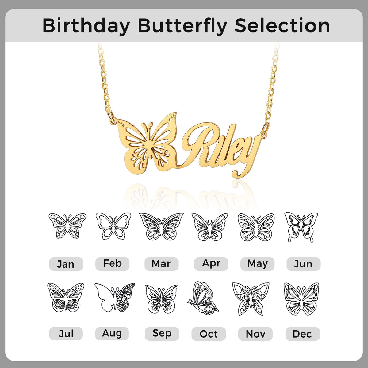 Custom Butterfly Name Necklace