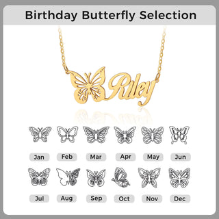 Custom Butterfly Name Necklace
