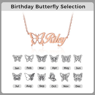 Custom Butterfly Name Necklace