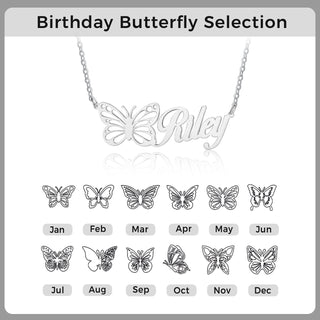 Custom Butterfly Name Necklace