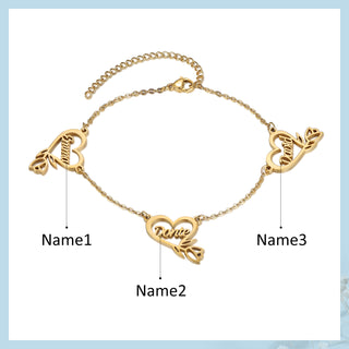 Custom Name Heart Anklet