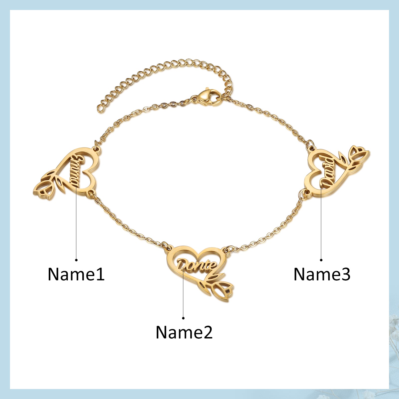 Custom Name Heart Anklet