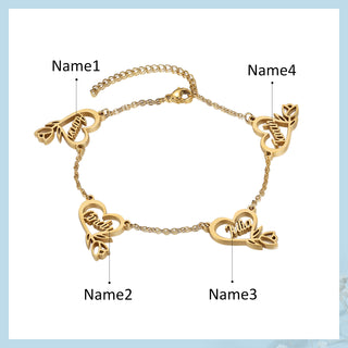 Custom Name Heart Anklet