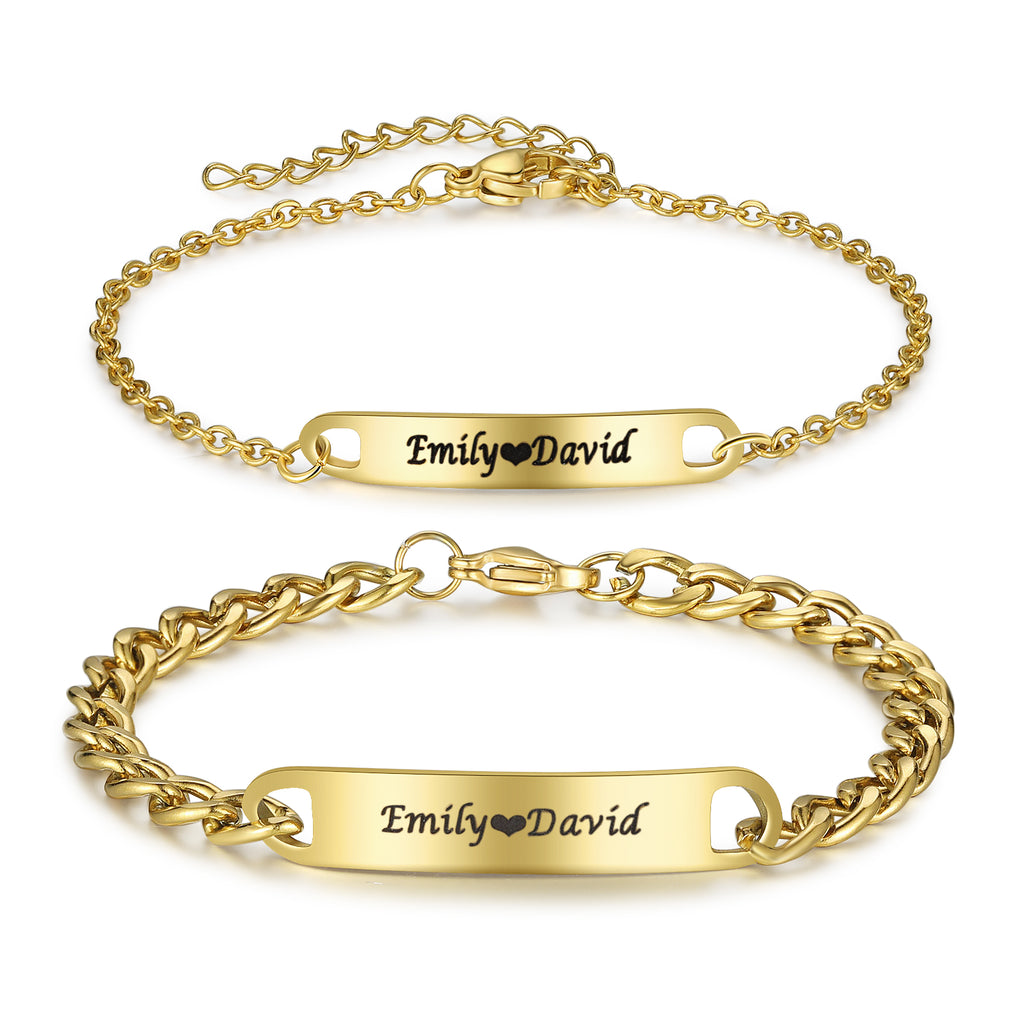 Custom Stainless Steel Couple Bracelet