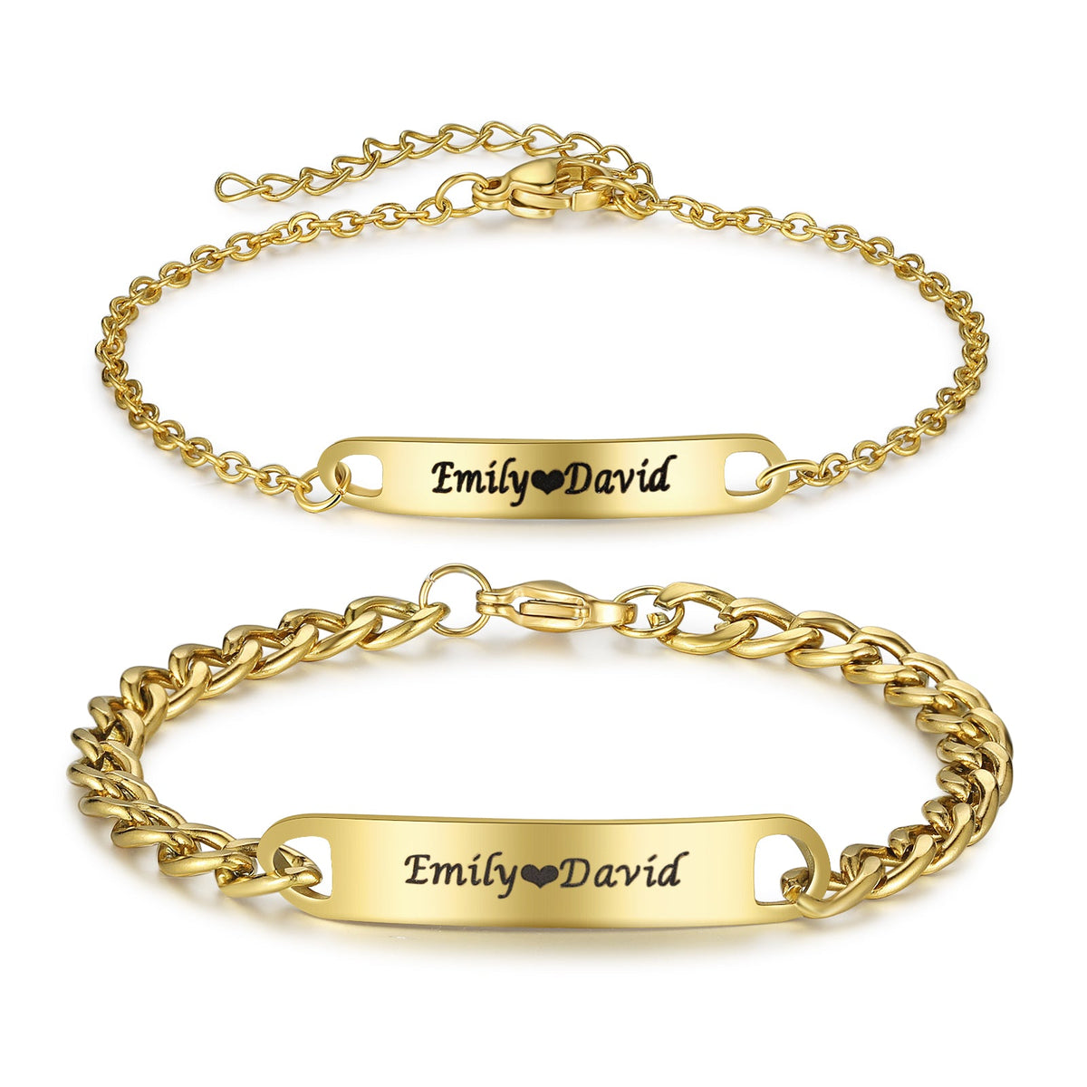 Custom Stainless Steel Couple Bracelet