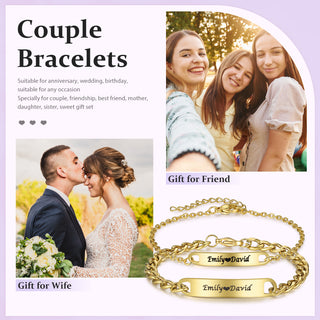 Custom Stainless Steel Couple Bracelet