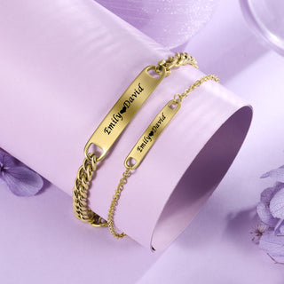 Custom Stainless Steel Couple Bracelet