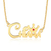 Custom Name Necklace with Crowm