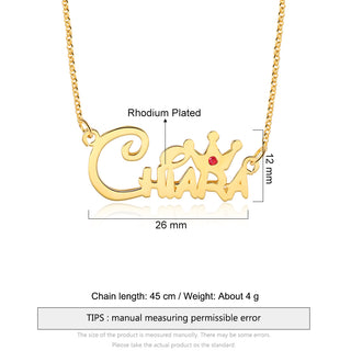 Custom Name Necklace with Crowm