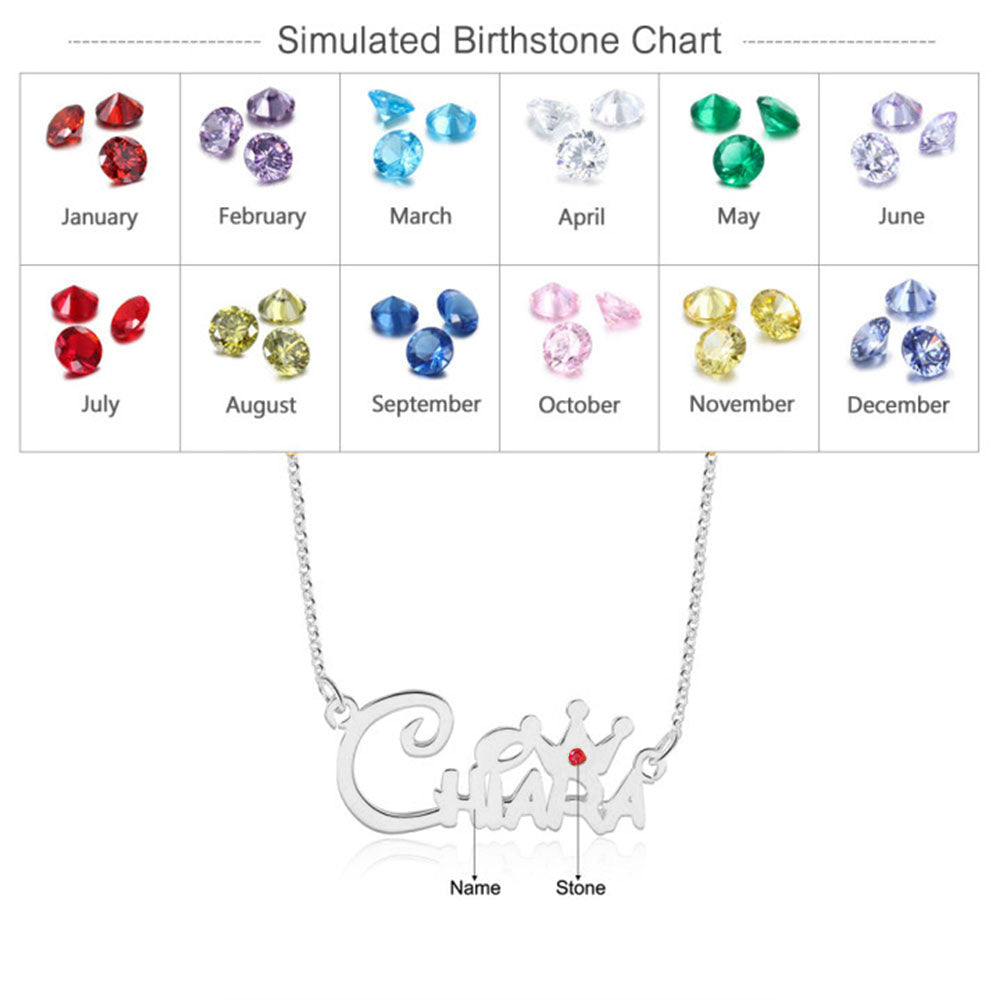 Custom Name Necklace with Crowm