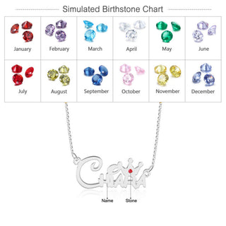 Custom Name Necklace with Crowm