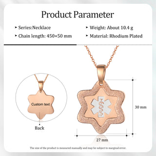 Custom Name Medical Star Necklace