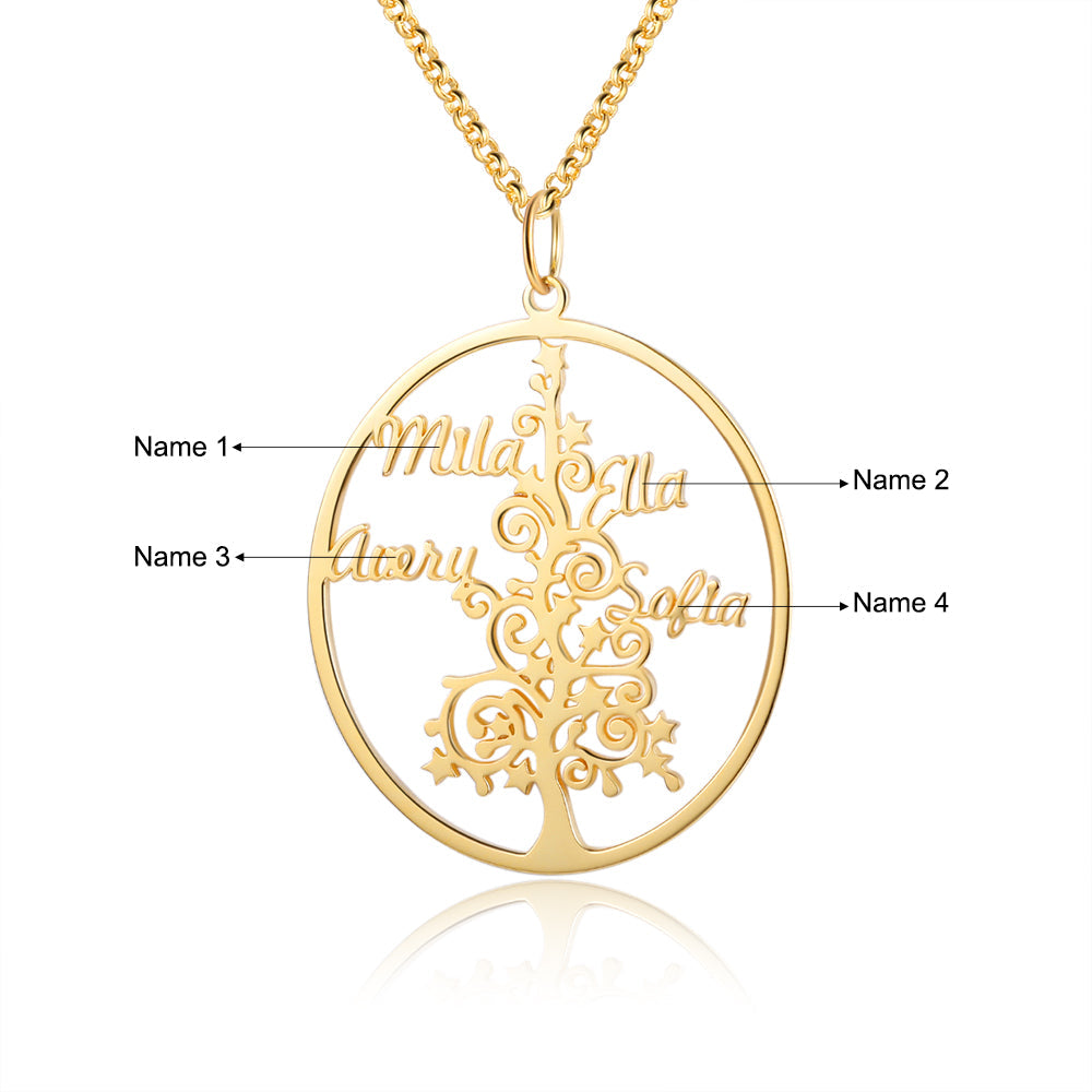 Christmas Tree Custom Name Necklace