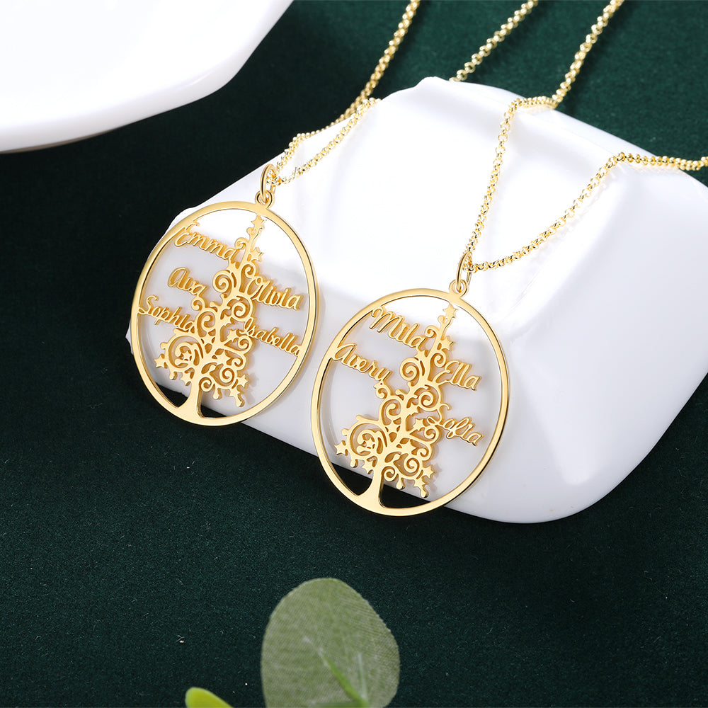Christmas Tree Custom Name Necklace