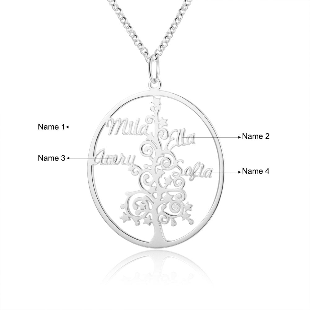 Christmas Tree Custom Name Necklace