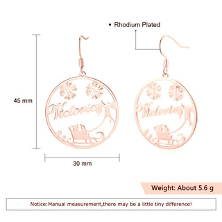 Christmas Tree Custom Name Earring