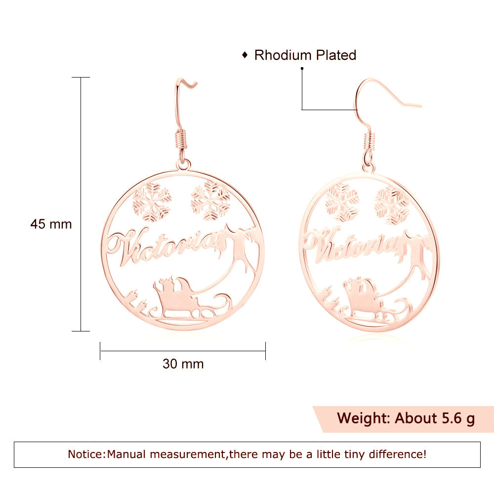 Christmas Tree Custom Name Earring