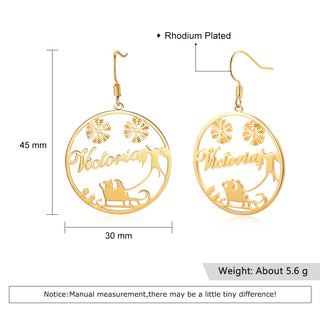 Christmas Tree Custom Name Earring