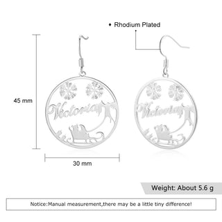 Christmas Tree Custom Name Earring