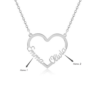 Custom Heart Double Name Necklace