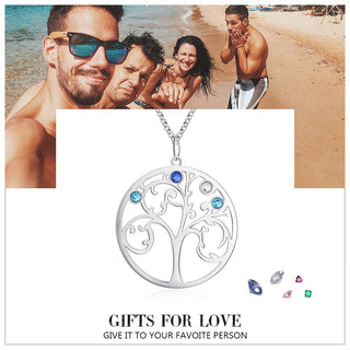925 Sterling Silver Personalized Family Tree Name Necklace