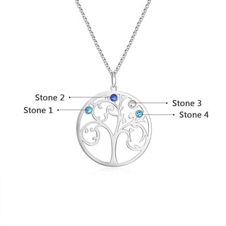 925 Sterling Silver Personalized Family Tree Name Necklace