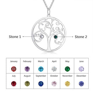 925 Sterling Silver Personalized Family Tree Name Necklace