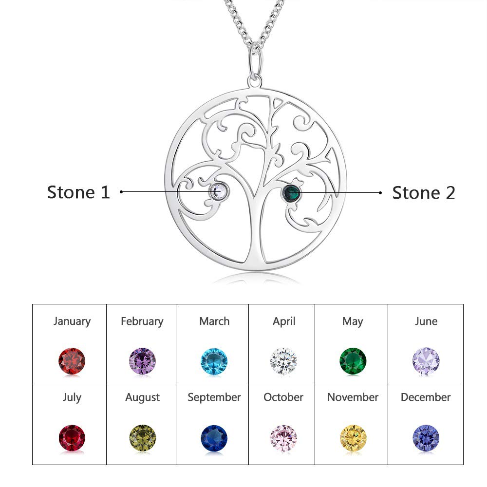 925 Sterling Silver Personalized Family Tree Name Necklace