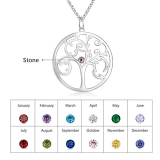 925 Sterling Silver Personalized Family Tree Name Necklace