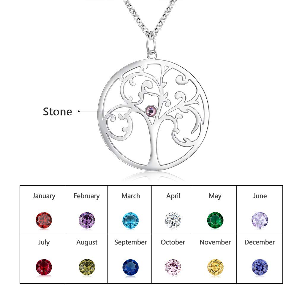 925 Sterling Silver Personalized Family Tree Name Necklace
