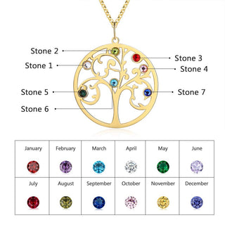 925 Sterling Silver Personalized Family Tree Name Necklace