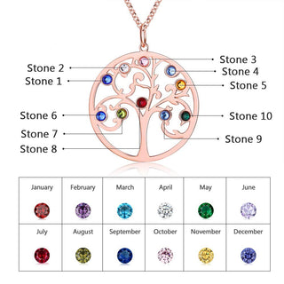 925 Sterling Silver Personalized Family Tree Name Necklace